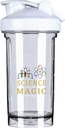מדע זה כמו Magic But Real 18 Ounce Shaker בקבוק משקה Mixer Leak-הוכחה מראש חלבון Shakes Meal החלפת Shakes 500ML/18 Oz לבן לבן