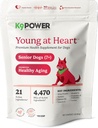 K9 Power Young at Heart Old Dog Multivitamin 1 lb - תוספת מתקדמת עבור מבוגרים - תמיכה המוח, הלב, חזון, בריאות משותפת, ניידות