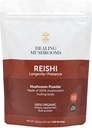 Reishi Pure אבקה, תוסף אורגני Mushroom לתמיכה Immune, Longevity, Mood, Sleep, No Fillers, Non-GMO