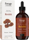 Forage Hyperfoods- Original קנדה Wild Reishi Mushroom Superfood תוספת לחלץ Tincture, טבעוני, non-GMO, משפר את מערכת החיסון ותגובה מתח, Natural Calm, 118ML