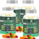 BIO VITALICA Mushroom Gummies - 10 Mushroom Complex with Lion's Mane, Reishi, Chaga, Cordyceps & More - פירותy Vegan Gummies - Non-GMO, Gluten-Free, Plant- Based - 4 Packs