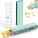 Yaklim Weekly Pill Productionser 1 Time a Day, 7 Day Pill מארגנת כל יום גלולת גלולות נסיעות, Pill Container עבור ויטמין, 1 שבוע גלולות מארגנת כדי להחזיק תרופות, תוסף, שמן דגים