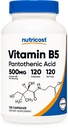 חומרים מזינים Pantothenic Acid (Vitamin B5) 500 מ"ג, 120 קפסולות