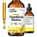 Wild & אורגני Rhodiola Rosea Tincture - Rhodiola Rosea תוסף עבור תמיכה Mood - מרגיע את הסרת נוזל לחלץ שורש - טבעוני, סוכר ואלכוהול חינם - 4 fl oz