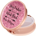 Ruidr Pill Box, 3 השוואת תרופות מקרה, Small Metal Travel Medicine Box for Purse & Pocket, Rose Gold, Work Hard