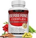 Toplux Berberine עם Ceylon Cinnamon ו Bitter Melon 2100 מ"ג - High Purity 97% HCL Berberine תוסף, תמיכה הכוללת בריאות ומערכת החיסון, Non-GMO טבעוני 90 קפסולות