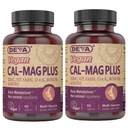 DeVA טבעוני Calcium Magnesium תוסף 2Pack, Plus Zinc, ויטמינים C, D & K, Boron, 90 טבליות כל אחד