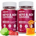 (2 Pack) Keto ACV Gummies1500MG Keto Gummies Apple Cider Vinegar פורמולה עם אבקת מיץ Pomegranate B12 טבעוני לא GMO 120 חניכיים