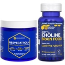 NATURAL STACKS Acetylcholine Brain Food + Resveratrol תוסף Bundle - תמיכה פונקציונליות קוגניטיבית ומוח Aging * - 120 Total כמוסות