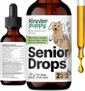 Forever Puppy Dogs Drops - Immune & Brain Support Complex for Elderly Dogs of All Breeds & Sizes - ויטמינים ותוספים עבור חיות מחמד מבוגרות - תוספי מזון - 2 oz