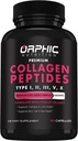 OrPHIC NUTRITION Collagen Peptides קפסולות לנשים,1800 מ"ג Multi Collagen Pills Types I, II, III, V, X - תמיכה בבריאות העיכול שמירה על מפרקים חזקים, Tendons, Ligaments ושרירים* 90 Caps * 90 Caps