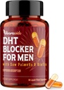 DHT Bloer for Men | שיער גדילה תוספת עם Saw Palmetto & Biotin - ויטמין צמיחת שיער - שיער חרטה - תוספי אובדן שיער טבעי נוזלי-Filled - Prorietary Herbals (90 קפסולות)