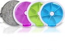 Pill Cases Weekly InVODA גלולות ארגן 7 ימים 3 פעמים תרופות גלולות Dispenser Push Button Rotate Pill Planner עם 7 השוואתיות (4PCS+Bag)