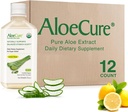 AloeCure USDA אורגני Aloe Vera Juice Flavor - Made תוך 12 שעות של קציר - תוספת טבעית עבור איזון Stomach Acidity - תמיכה העיכול ו Immune בריאות, 12 Btls x 16.7