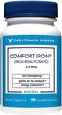 ויטמין Shoppe Comfort Iron 25MG, קלינית למד Iron Bisglycinate, אנרגיה ייצור & Immune תמיכה, Gentle & Non-Constipating תוסף (90 Veggie קפסולות)