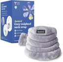 ASUTRA משקל צוואר Wrap, Plush Gray - פיט חימום ללא מיקרוגל עבור צוואר וכתפיים, חם ו Cold Compress, Lavender Aromatherapy