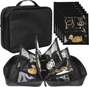 תכשיטים נסיעות מארגנת מקרה, Jewelry Bags תכשיטים אחסון ספר Binder עם Clear Zipper Velvet Pouch עבור נסיעות, שלשולים, טבעות, תכשיטים, Bracelet