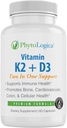 ויטמין D3 K2 5000 IU תוסף עם Calcium, Gluten Free, non-GMO Formula, High Potency, Bone Health, Heart Health, Immune Support, 60 קפסולות