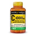 MASON NATURAL ויטמין C 1000 מ"ג Plus Rose HIPS ו- Bioflavonoids Complex - תומך במערכת חיסונית בריאה, Antioxidant וחומרים מזיניםent, 90 טבליות