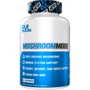 Evlution טבעוני אורגני Mushroom קפסולות - אריות אורגניות Mane Mushroom קפסולות עם Cordyceps ו Reishi Band - Nootropics Brain Support Supplement for Focus and Energy - 30 משרתים