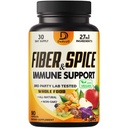 27in1 סיבים ו- Spice Supplement - בשילוב עם Psyllium אורגני, Whole Apple, Elderberry & More - תמיכה Mood, Body & Immunity - 90 קפסולות לחודש אחד
