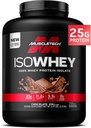 שריר ISO Whey Isolate אבקת חלבון, שוקולד - פוסט עבודהout תוספת התעמלות עבור Lean שריר מקבל, שומן בניין גוף מקבלר & התאוששות - 25g חלבון, BCAA, EAA & 0 תוספת סוכר - 5lbs