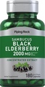 Piping Rock Elderberry קפסולות | 2000 מ"ג | 180 Pills | Sambucus Herbal Extractup