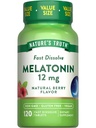 האמת של הטבע מלטונין טבליות | 12mg | 120 Count | Natural Brad Flavor | Fast Dissolve