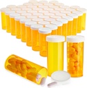 Juvale Pill Bottles with Caps - 50 Pack, 8 Dram, Orangeפלסט - בקבוקי גלולה ריקים ו- Vials for Travel & Medical Party