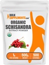 BulkSupplements.com Organic Schisandra לחלץ אבקה - תוסף Schisandra, מ Schisandra Berries, Herbal Supplement - Gluten Free - 1g לשרת, 500g (1.1 lbs) (Pack of 1)