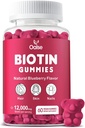 biotintin Gummies, תוסף ביוטין עם Chlorophyll, Black Seed שמן, Multivitamins ו- Zinc תומכים שיער העור וניקס בריאות לנשים וגברים [60 Count]