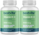 הטוב ביותר ויטמין B12 (Methylcobalamin) 1000mcg (480 קפסולות צמחוניות)(2 x 240) (Methyl B12 - No Stearates - טבעוני - Non GMO - Gluten Freeten Free