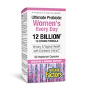 Natural Factors Ultimate Probiotic Women's Every Day - תוסף תמיכה לבריאות תזונתית - תוספת פרוביוטית לתמיכה בריאות וטרינרית - 60 קפסולות צמחוניות (60 משרתים)