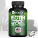 FabLab Biotin 10000 mcg ויטמינים עם Collagen, Keratin לנשים וגברים - Biotin Hair Skin Nails תוספת לשיער, עור, וניקס בריאות - מיוצר בארה"ב, 120 קפסולות