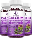 Calcium Magnesium Zinc Gummies שנון מבוגרים ו Sea Moss, Calcium Magnesium 2:1, מכיל מגנזיום Glycinate, ויטמין D3, עבור עצמות, שרירים, Calm Mood & Sleep Support, 60mies (3 Packs)