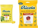 Ricola Sugar Free Lemon Mint Herbal Cough Suppressant גרון טיפות, 105ct Bag & Original Natural Herb Cough Suppressant גרון טיפות, 45 טיפות, להילחם Coughs באופן טבעי