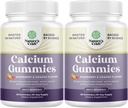 Natures Craft High Absorption Calcium Gummies עם ויטמין D3 - דיסלקטי Calcium חניכיים למבוגרים - Chewable ווויטמין D עבור בריאות העצם ו- Immune Support Gelatin-Free 60ct (2 Pack)
