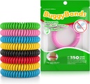 12 Pack Mosquito Rent Bracelets, Individually Wrapped, DEET Free, Natural and Waterהוכחה Band
