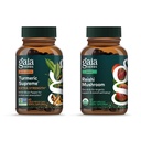 גאיה Herbs Turmeric העליון כוח אקסטרה - 60 טבעוני נוזלי Phyto-Capsules & Reishi Mushroom - Immune System & Supports Heart Health - 40 טבעוני נוזלי Phyto-Capsulesules (2 Pack)
