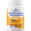 Lifeatlas GLP-1 תוסף פרוביוטיקה | GLP-1 עם 30 מיליארד AFU Akkermansia Probiotic, 6-in-1 GLP1 Probiotics for Women and Men, Daily GLP 1, 60 Caps Caps