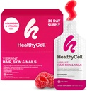 תוספי מזון Vibrant Hair Skin & Nails Daily נוזל תוספת - תוספי יופי עם hydroting חומרים מזינים & ויטמינים חיוניים - Collagen, Biotin & Hyaluronic Acid - 30 Gel Packs