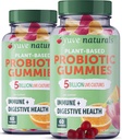 Yuve Vegan Probiotics, Probiotics for Women & Men, Sugar &ten-Free Gummy Probiotics, Digestive & Immune Support, 5 מיליארד CFU, מסייע עם עצירות, Bloating & Leaky Gut - 60ct (2 Pack)