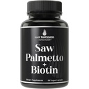 ראה Palmetto + biotin Advanced 2-in-1 Combo עבור צמיחת שיער. קפסולות טבעוניות בתוספת Natural Saw Palmetto לחלץ + 10000mcg Biotin. נשירת שיער וגלולת שיער לגברים ונשים. DHT Bloer