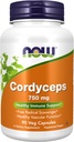 תוספי מזון עכשיו, Cordyceps (Cordyceps Sinensis)750 מ"ג, תמיכה במזל בריא *, 90 קפסולות Veg