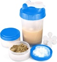 16oz חלבונים Shakerבק עם Shaker Ball ו- 2 Storage Jars | BPA-Freeplastic Cup Cup with Clear Measurement Scale