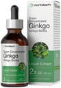 Horbäach Jinkgo Biloba לחלץ נוזל 2 oz | תוספת אלכוהול חינם צמח | Vegetarian, non-GMO, Gluten Freeten