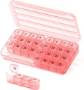 מארגנת גלולות חודשי 1 פעמים ביום, 30 יום Box, One חודש פאי מקרה פעם יום, 31 יום גלולות גלולות הולדר תרופות מארגנת עבור ויטמין,Pink