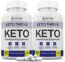 (2 Pack) Keto Thrive Keto ACV Pills 1275MG Keto תומך בלגן קפסולה אלטרנטיבית ל-Kto ACV מסטיקנים פורמולה עם Apple Cider Vinegar אקסטרה אבקת שמן זית ירוק מעל 120 קפסולות