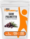 BulkSupplements.com Saw Palmetto לחלץ אבקה - Serenoa Repens, Saw Palmetto תוסף, Herbal Supplement - טבעוני & Gluten Free, 1g לכל משרת, 250g (8.8 oz) (Pack of 1)