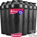 6 PACK, Shaker Bottles with Wire Whisks למיקסים חלבון | Leakהוכחה בלנדר שרקר בקבוק Pack | BPA-Free & Dishwasher Safe | 6 24 oz oz